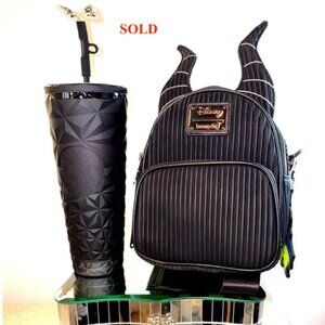 Disney Maleficent Convertible Backpack & Starbucks Midnight Glow Cup –NWT Bundle